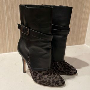 Jimmy Choo leopard-print calf hair &  leather boot